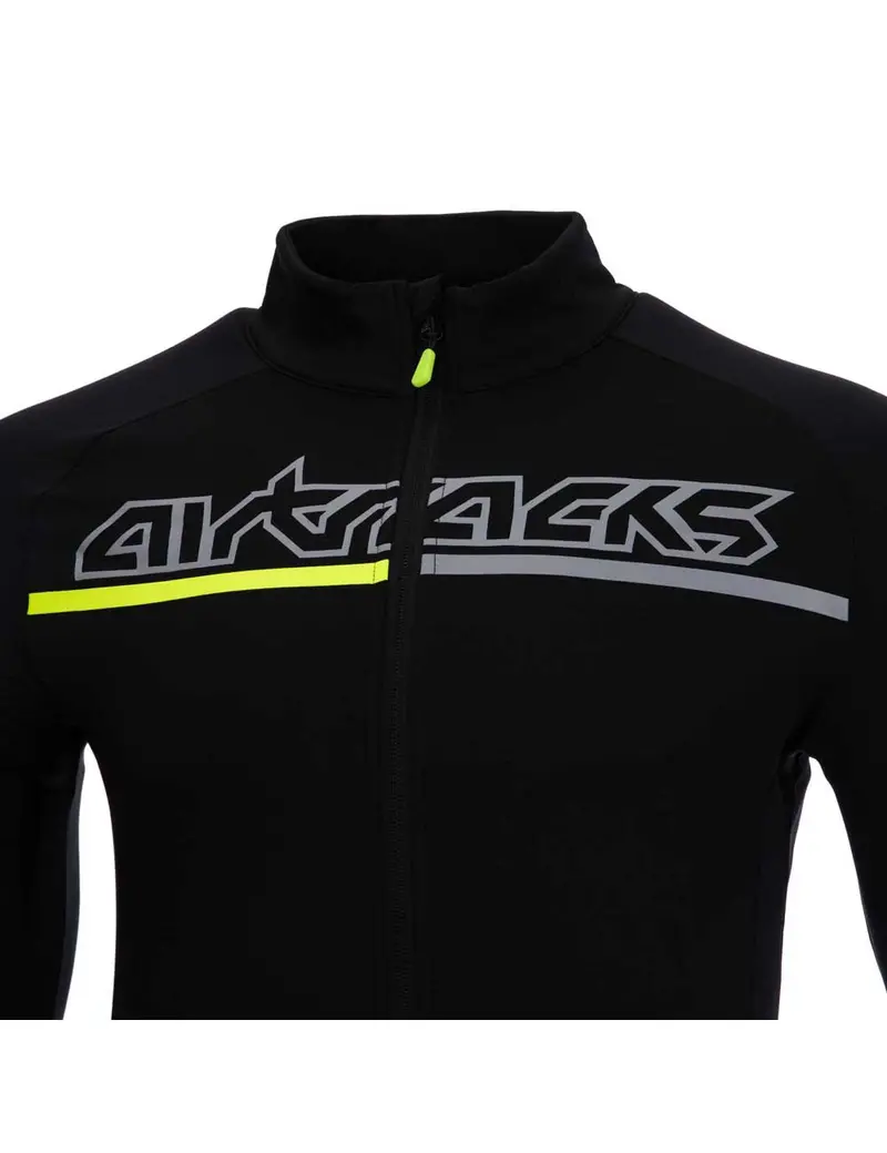 Herren Thermo Fahrradtrikot Langarm Pro Team Schwarz-Neon 4