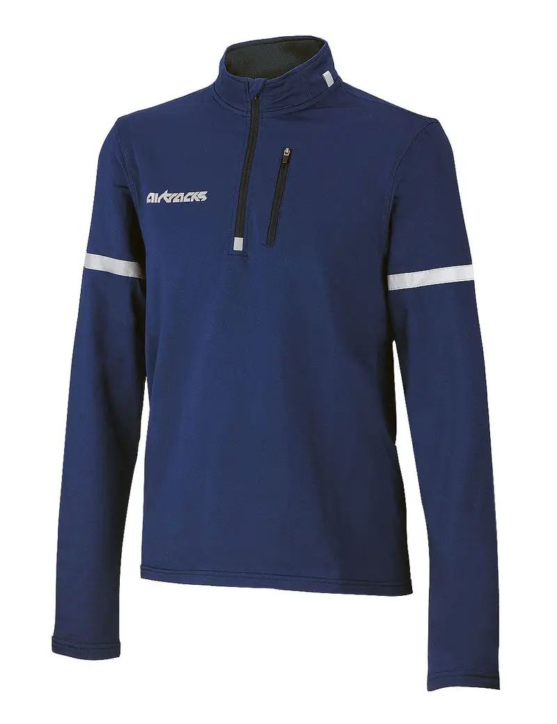 Herren Thermo Fahrradtrikot / Laufshirt Langarm Navy-Blau Setprodukt 1