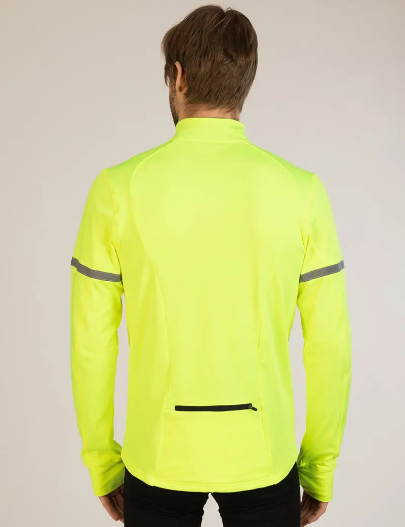 Herren Thermo Fahrradtrikot - Laufshirt Langarm Neon 4