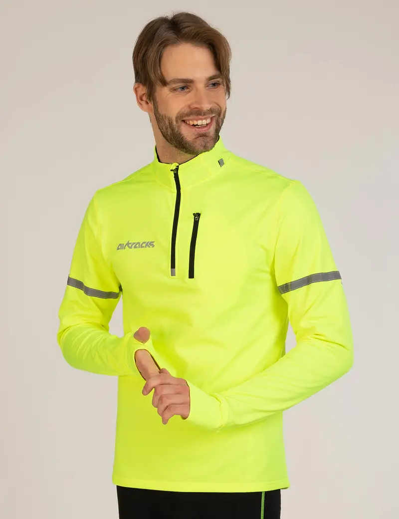 Herren Thermo Fahrradtrikot / Laufshirt Langarm Neon Setprodukt 1