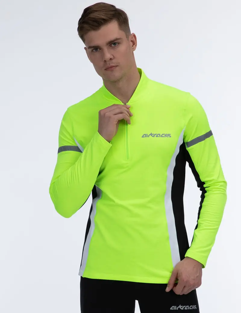 Herren Thermo Funktions Laufshirt Langarm Neon 1