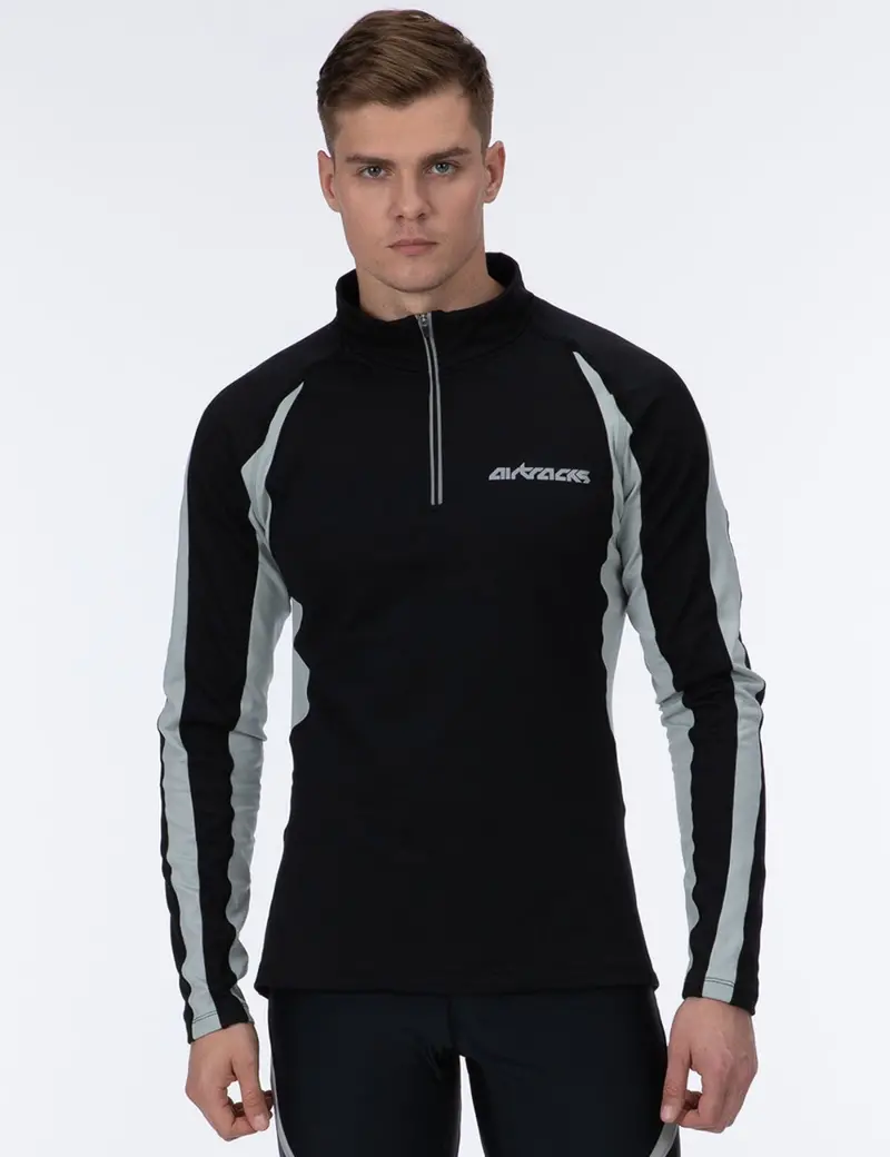 Herren Thermo Laufshirt Langarm Pro Schwarz 1