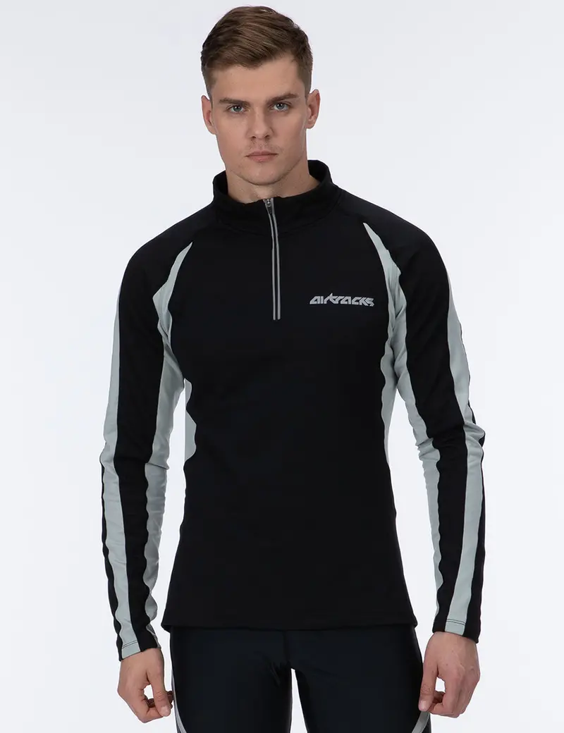 Herren Thermo Laufshirt Langarm Pro Schwarz Setprodukt 1