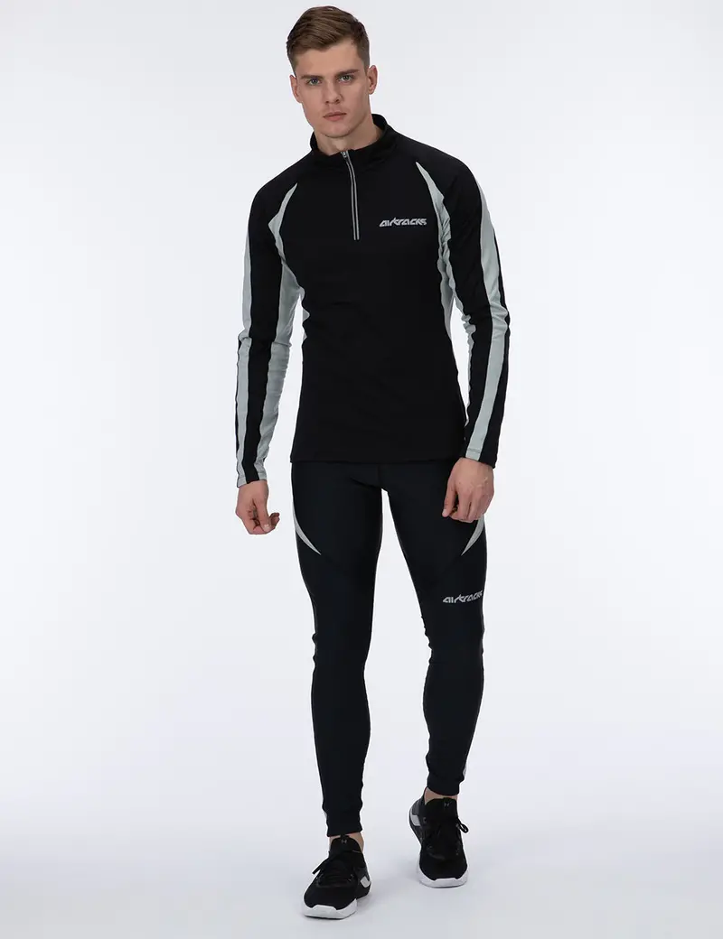 Herren Thermo Laufshirt Langarm Pro Schwarz Setprodukt 4