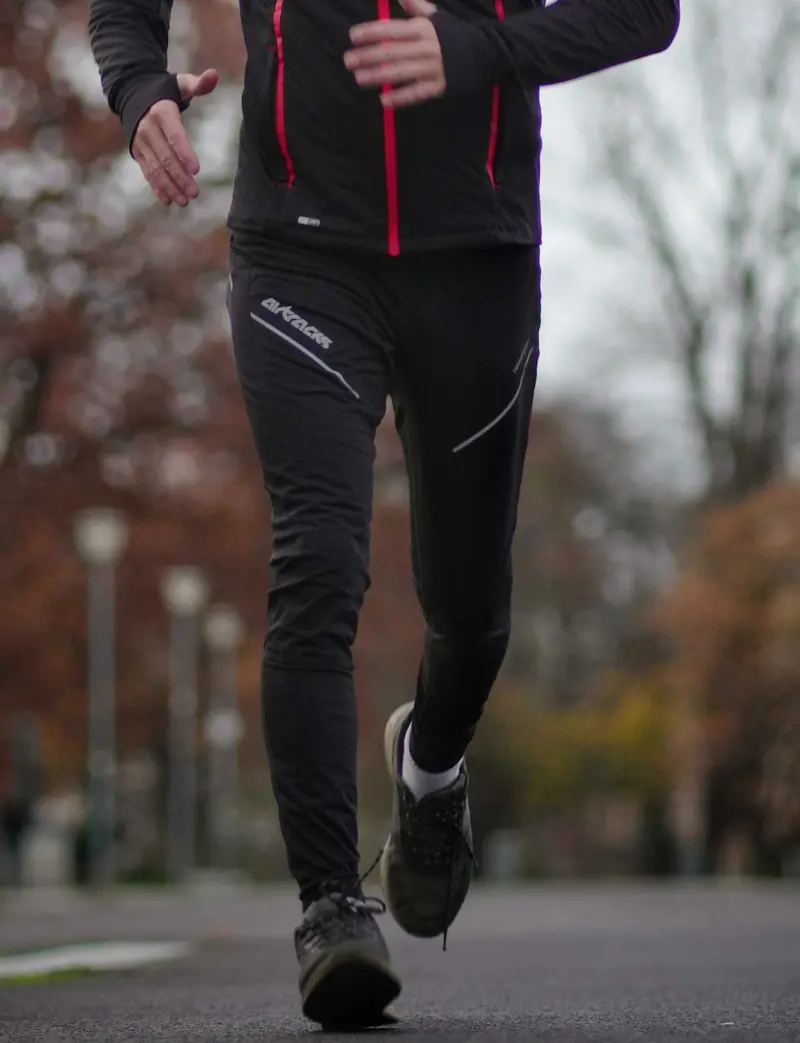 Herren Thermo Winter Laufhose Lang Pro Line Schwarz Setprodukt 1