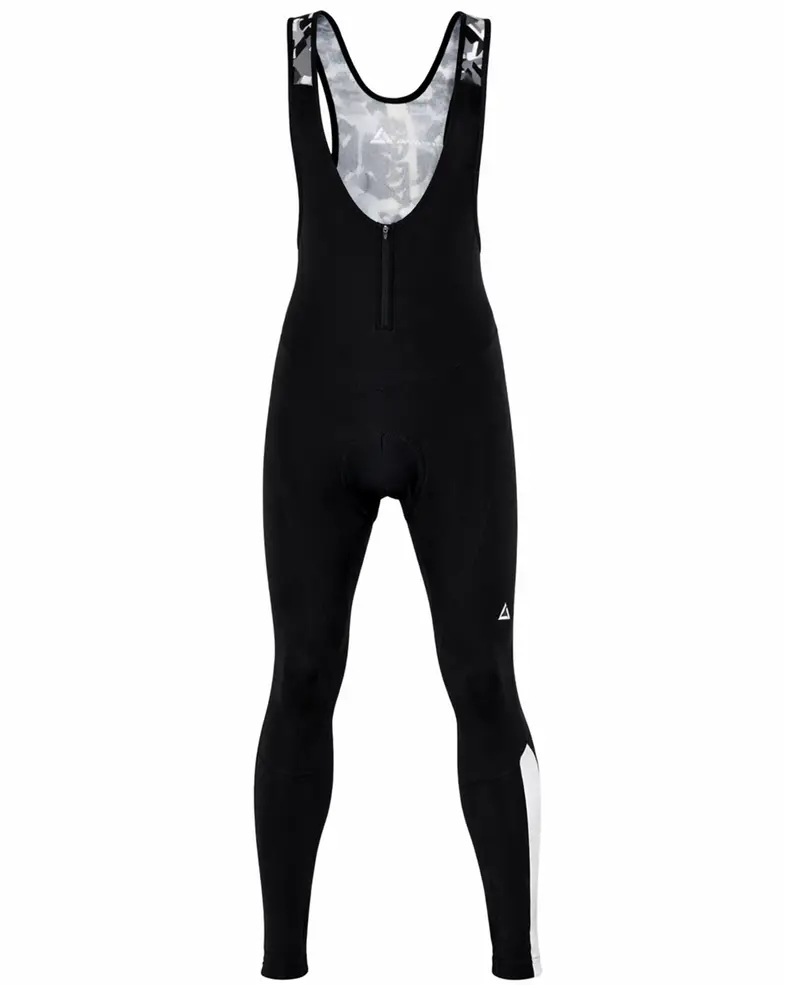 Herren Winter Fahrradhose Lang Mit Trägern Pro Team - Fleece Thermoradhose Schwarz-Grau 1