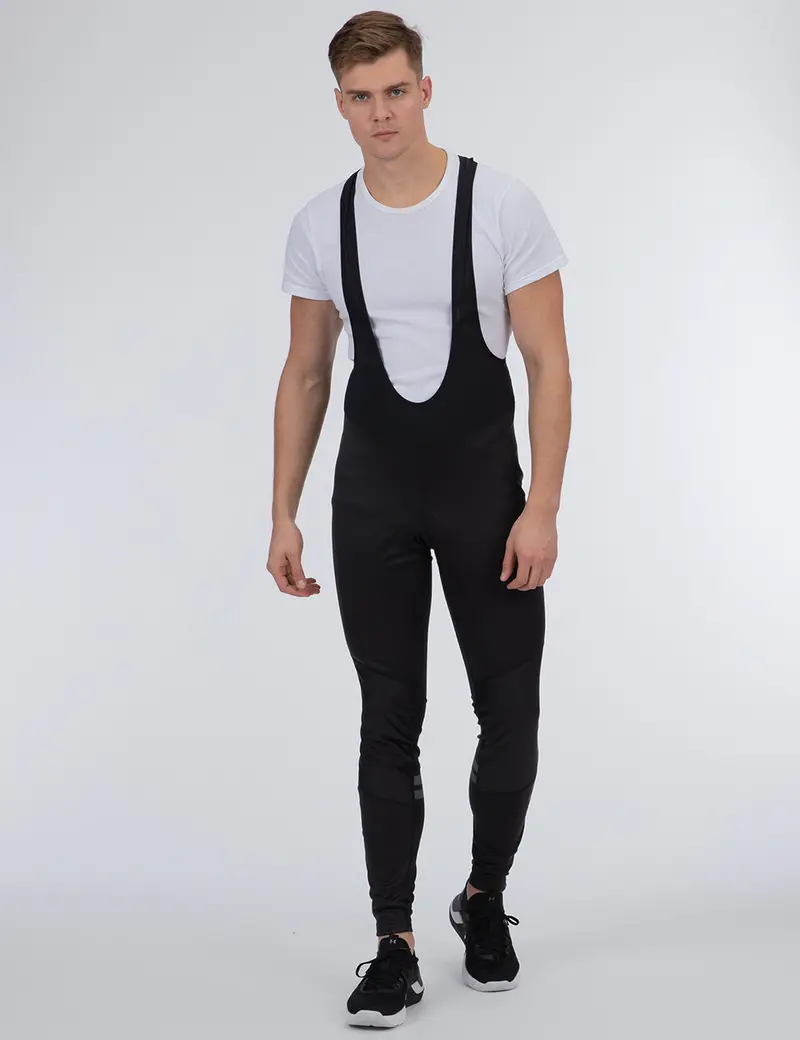 Herren Winter Fahrradhose Lang Trägerhose Pro Line Ii Schwarz-Neon Setprodukt 5