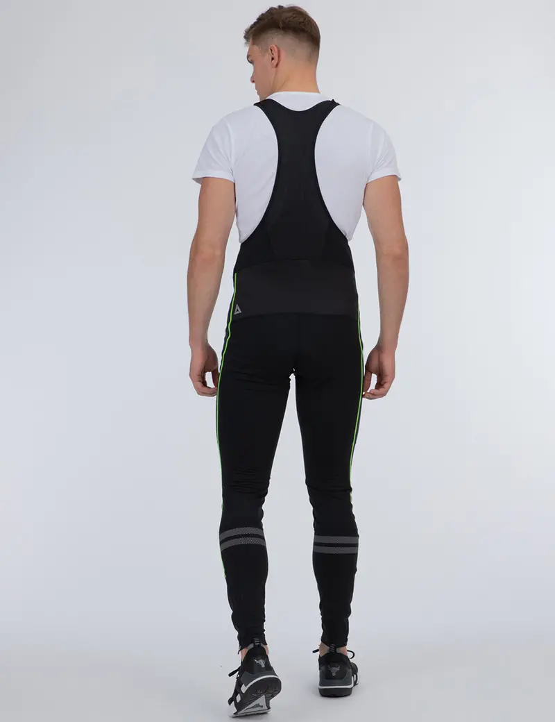 Herren Winter Fahrradhose Lang Trägerhose Pro Line Ii Schwarz-Neon Setprodukt 6