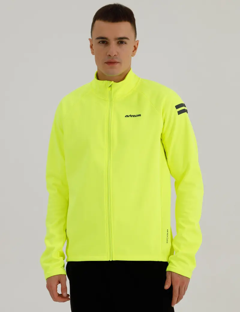 Herren Winter Fahrradjacke-Laufjacke Softshell Thermojacke Aktive Comfort Line Neon 1