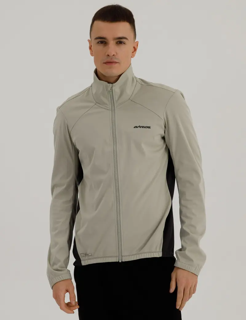Herren Winter Fahrradjacke Softshell Thermoradjacke Advance Line Schwarz-Grau 1