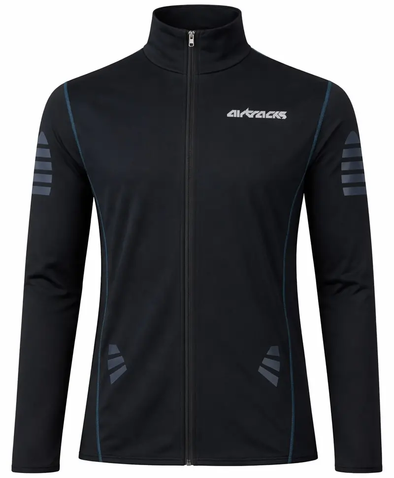 Herren Winter Fahrradtrikot Langarm Pro Fleece Thermotrikot Schwarz-Blau 1