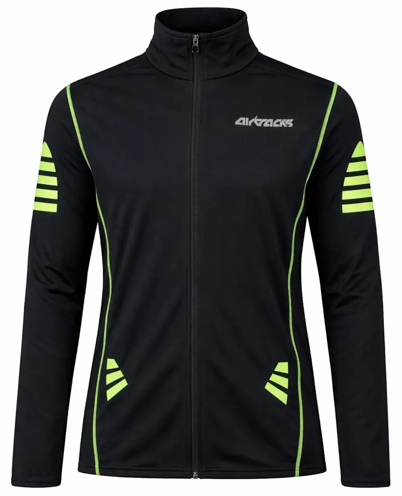Herren Winter Fahrradtrikot Langarm Pro Fleece Thermotrikot Schwarz-Neon 1