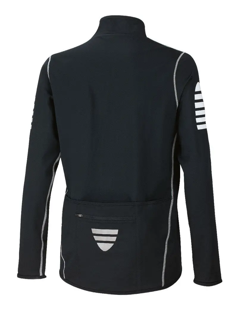 Herren Winter Fahrradtrikot Langarm Pro Fleece Thermotrikot Schwarz-Silber 3