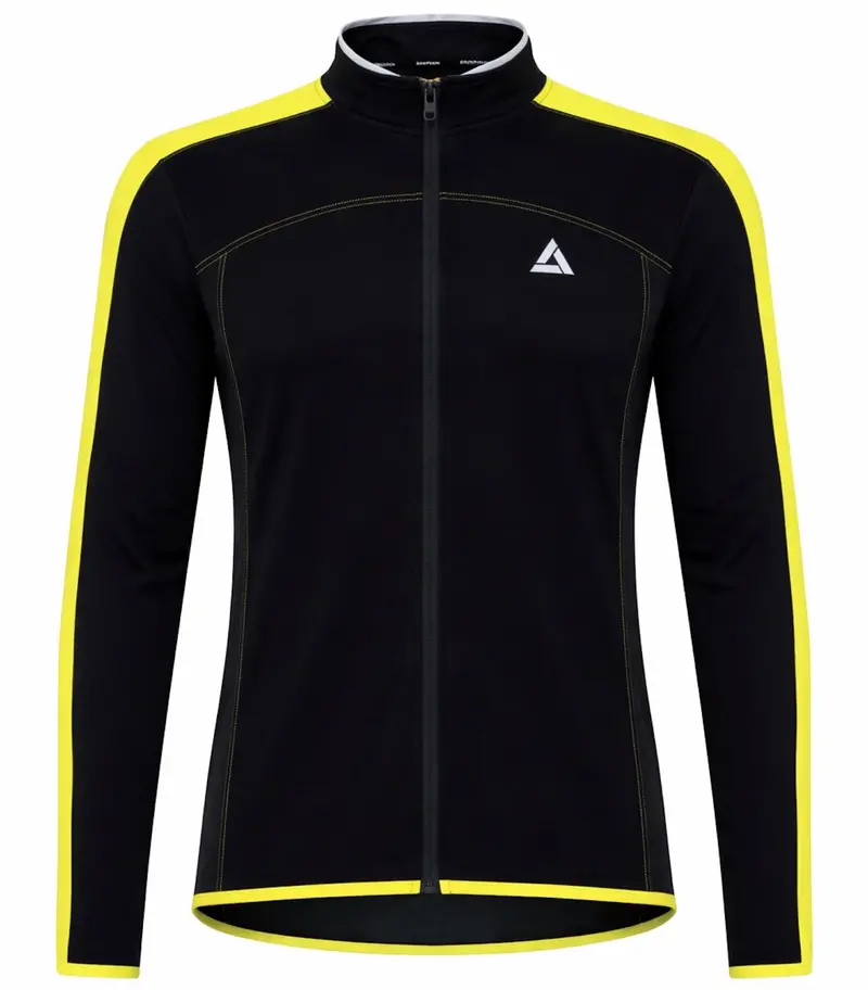 Herren Winter Fahrradtrikot Pro Line Langarm Fleece Thermoradtrikot Schwarz Neon 1