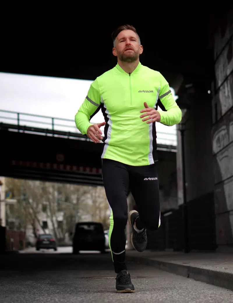 Herren Winter Laufset Thermo Laufshirt Langarm + Thermo Laufhose Tight 1