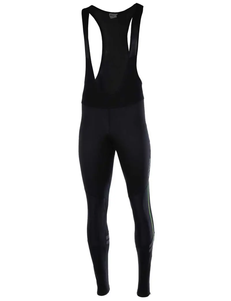 Herren Winter Thermo Fahrradhose Lang Mit Trägern Pro Line Ii Schwarz-Neon 2