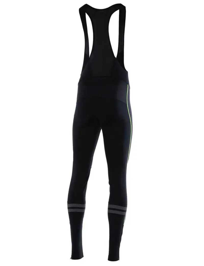 Herren Winter Thermo Fahrradhose Lang Mit Trägern Pro Line Ii Schwarz-Neon 3