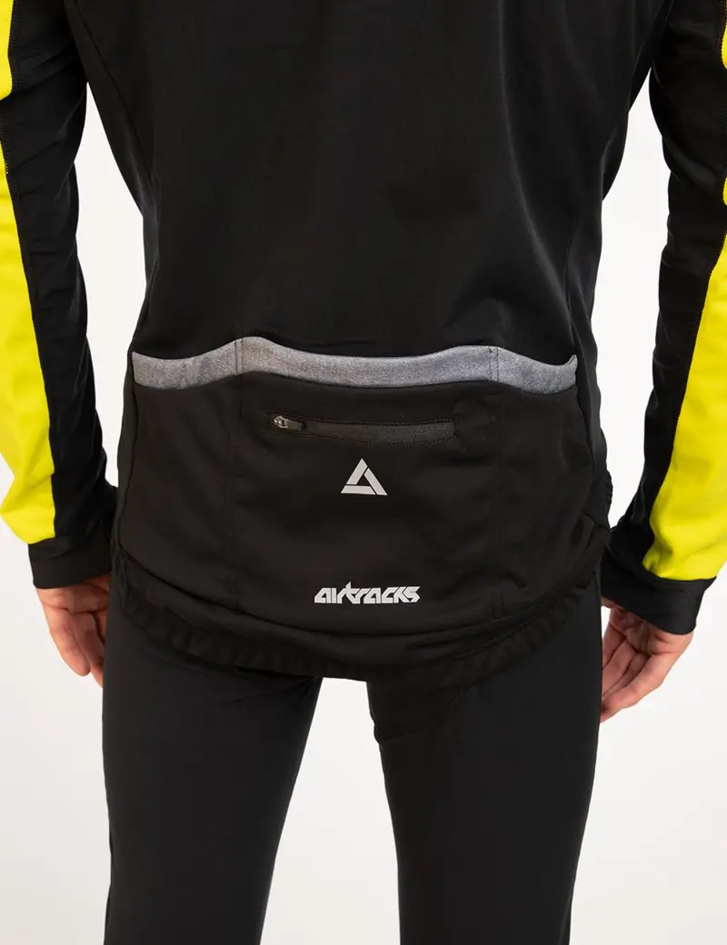 Herren Winter Thermo Fahrradjacke Pro Team Schwarz Neon 6