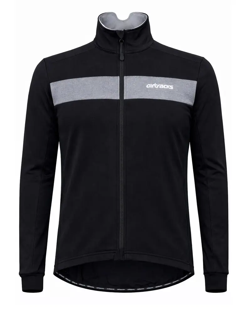 Herren Winter Thermo Fahrradjacke Pro Team Schwarz Silber 1