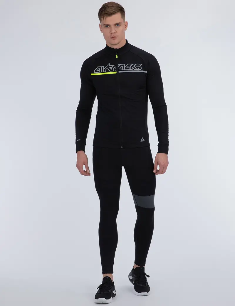 Herren Winter Thermo Fahrradtrikot Set Pro Team Ii Schwarz - Grau 1
