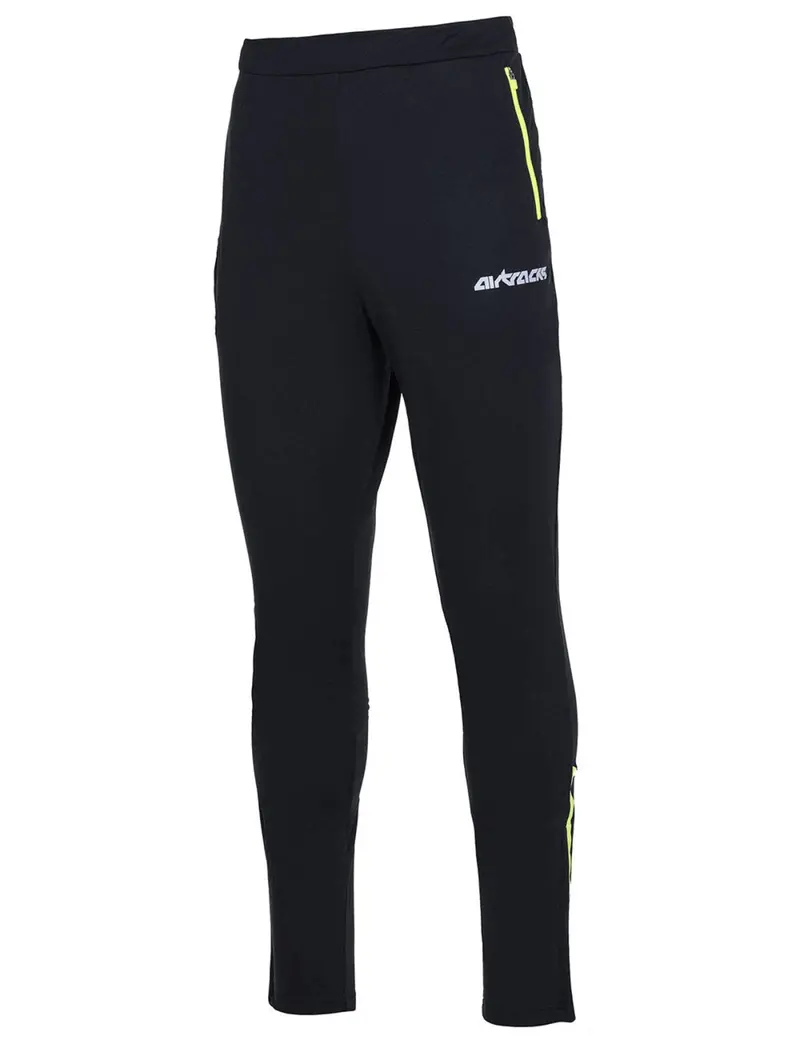 Herren Winter Thermo Laufhose Lang Pro Team Schwarz-Neon 1