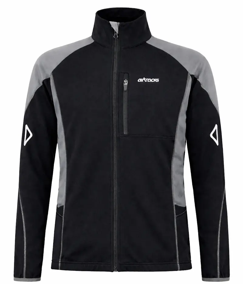 Herren Winter Thermoradtrikot Pro-T – Fahrradtrikot Langarm Mit Fleece Schwarz Grau 1