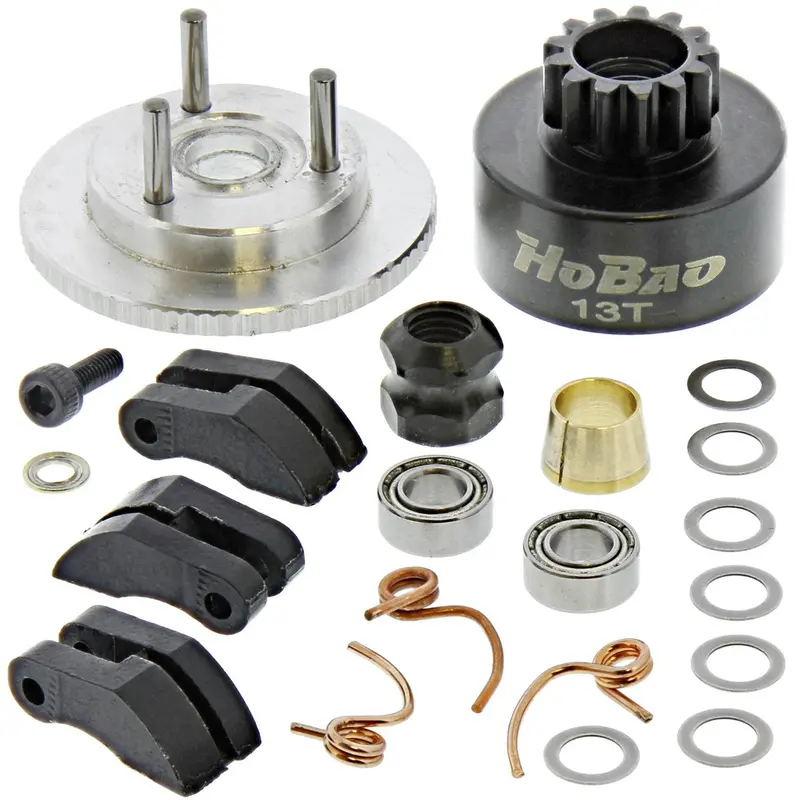 Hobao 1/8 Hyper 7 Tq .28 Clutch Bell, Flywheel, Clutch Shoes & Springs 1