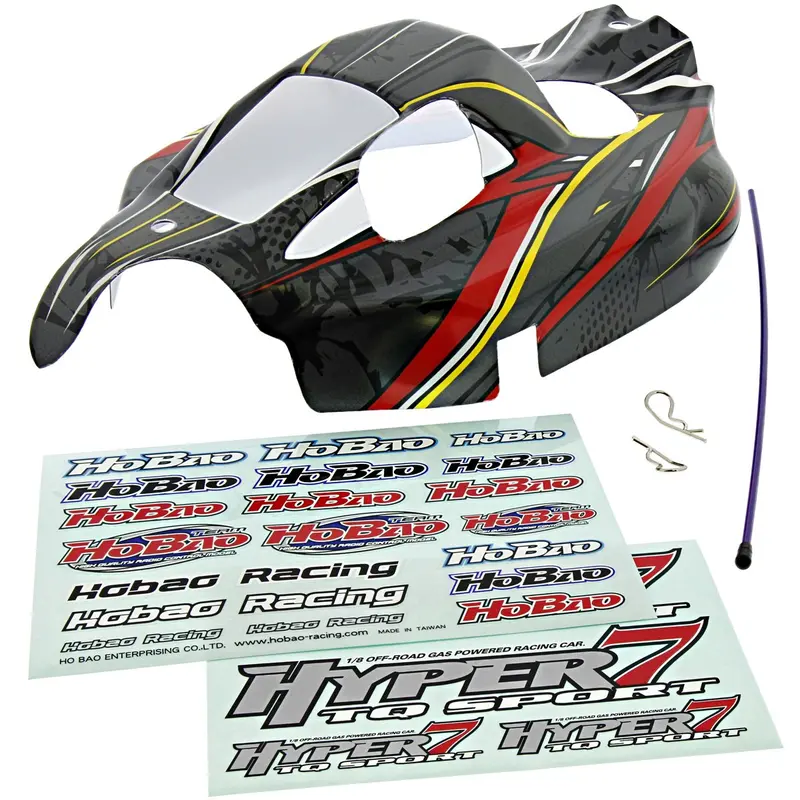 Hobao 1/8 Hyper 7 Tq Gray Body, Decals & Antenna Tube 1