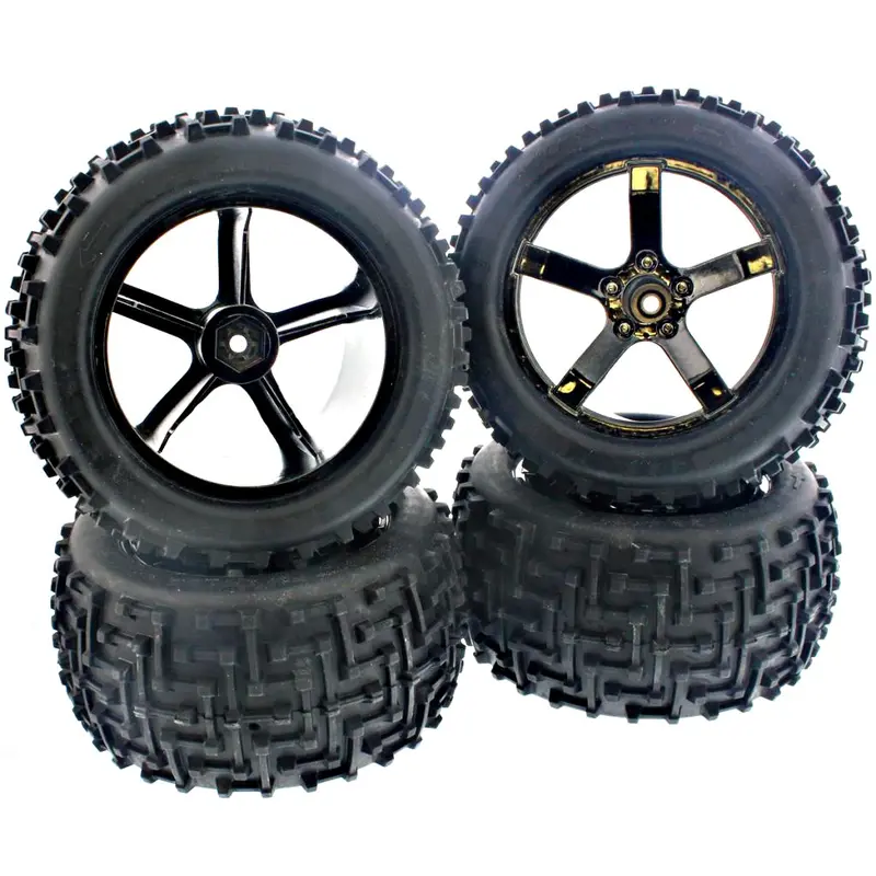 Hpi Racing 1/10 Bullet Mt / St Flux Front & Rear Ammunition St Tires & 5 Spoke Wheels - 14Mm Hex 1