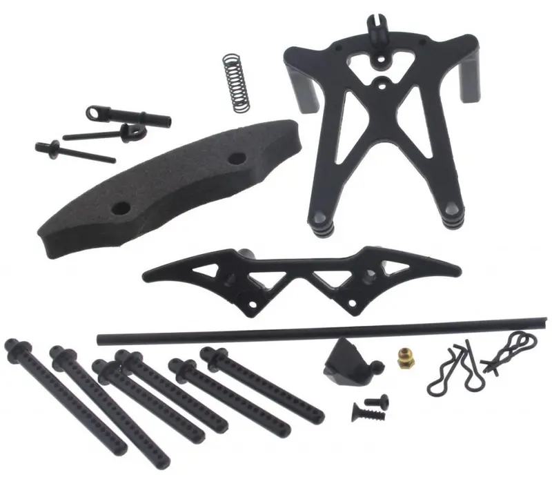 Hpi Racing 1/10 Micro Rs4 Bumper, Body Post Mounts, Rear Shock & Spring 1