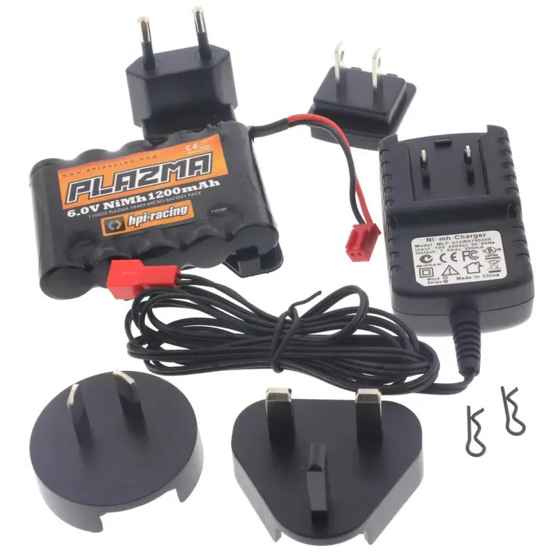 Hpi Racing 1/10 Micro Rs4 Plazma 6V 1200Mah Nimh Battery &  Charger 1