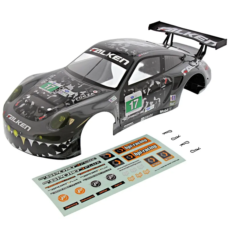 Hpi Racing 1/10 Rs4 Sport 3 & Drift Falken Porsche 911 Gt3 Gray Body, Decals Clips 1