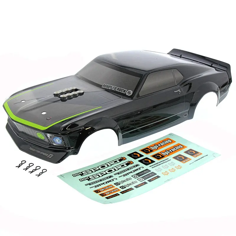 Hpi Racing 1/10 Rs4 Sport 3 & Drift Ford Mustang 1969 Rtr-X Body, Decals, & Clips 1