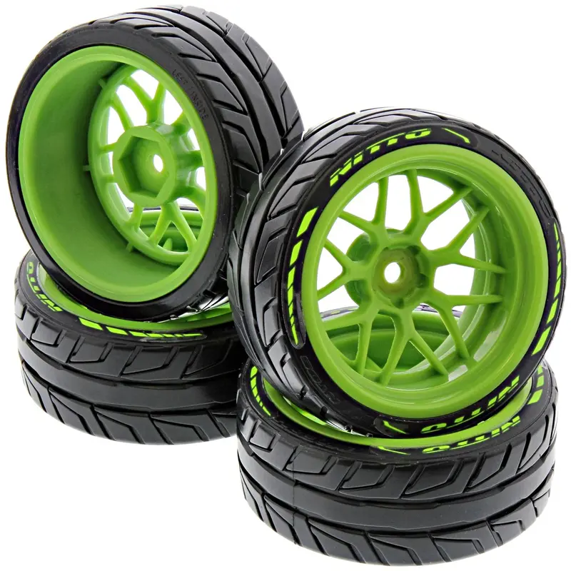 Hpi Racing 1/10 Rs4 Sport 3 & Drift Nitto Nt05 T-Drift Tires & Tech 7 Green Wheels 1