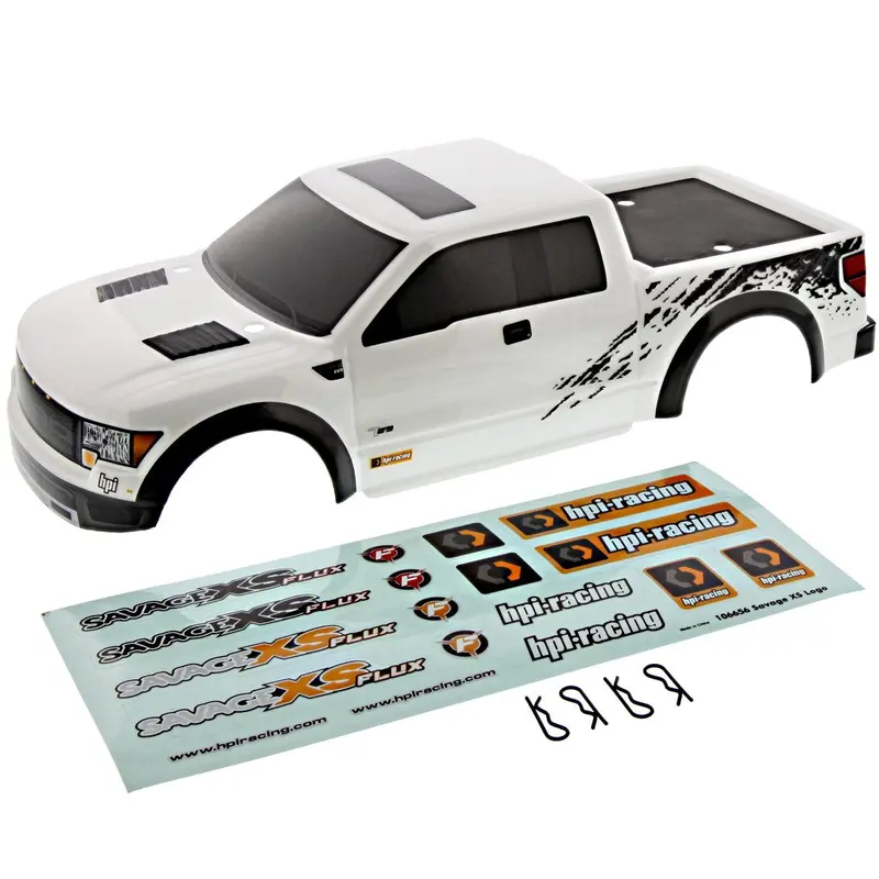 Hpi Racing 1/12 Mini Savage Xs Flux Ford F-150 Svt White Raptor Body 1