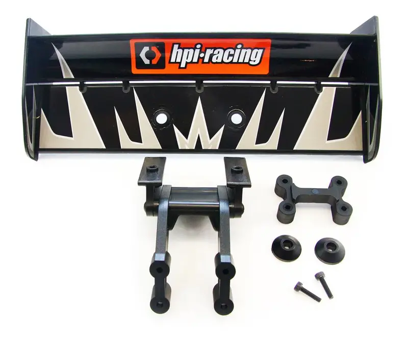 Hpi Racing 1/8 Trophy Truggy 4.6 Black Deck Wing, Decals & Brace Mount 1