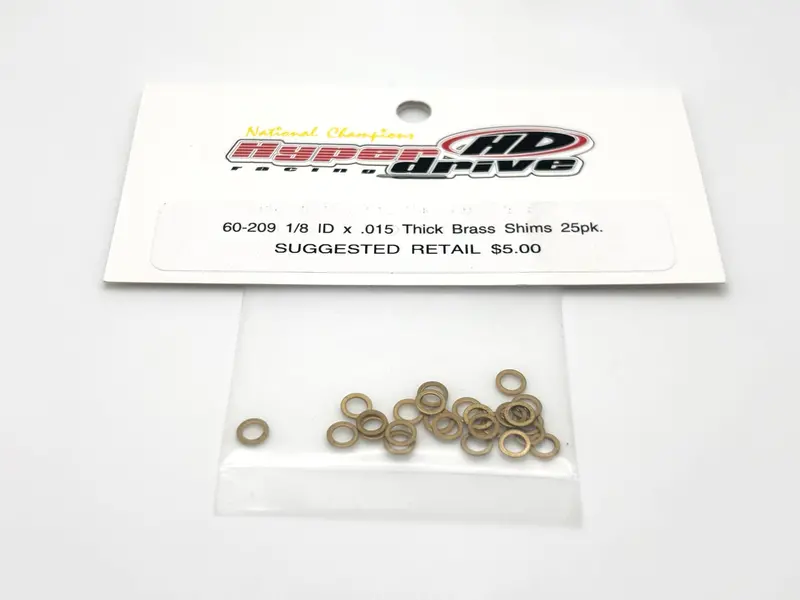 Hyperdrive 1/8 Id X 0.015 Thick Brass Motor Shims (25 Pk), Hd-60-209 1