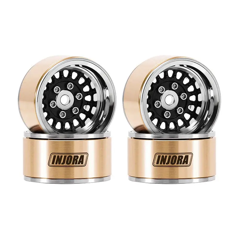 Injora 1.0" Moduwheel -4.4Mm Offset Wheels For Micro Crawlers Black (Mw1016) 1