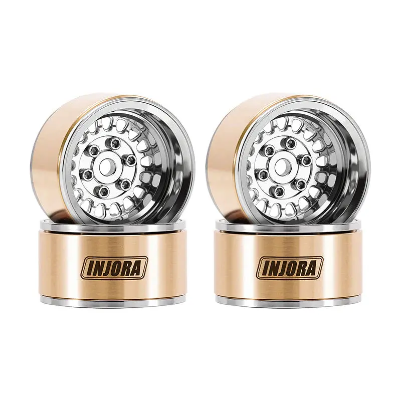 Injora 1.0" Moduwheel -4.4Mm Offset Wheels For Micro Crawlers Silver (Mw1016) 1
