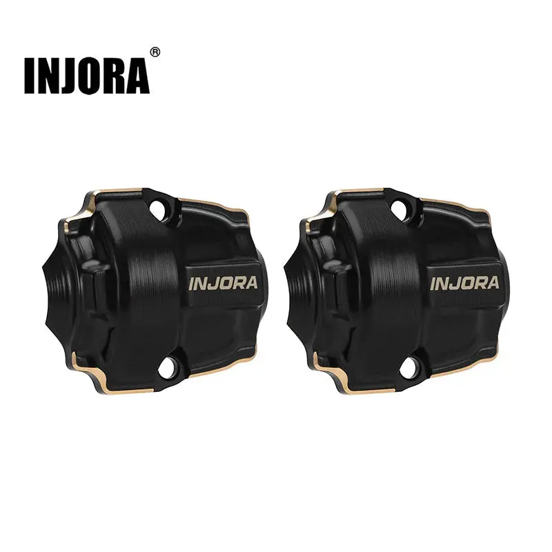 Injora Black Coating Brass Diff Covers For 1/32 Redcat Ascent-32 (Asc32-07) 1