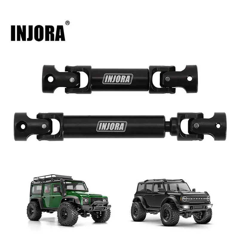 Injora Black Hardened Steel Drive Shafts For 1/18 Trx4m Defender Bronco (4M-50Bk) 1