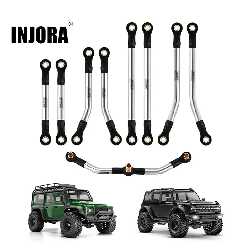 Injora Stainless Steel High Clearance Links Set For 1/18 Trx4m Defender Bronco - Chassis Links & Steering Link 1