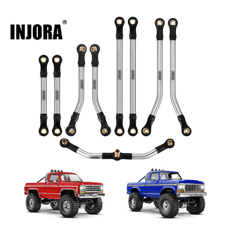 Injora Stainless Steel High Clearance Links Set For 1/18 Trx4m High Trail K10 F150 - Chassis Links & Steering Link 1