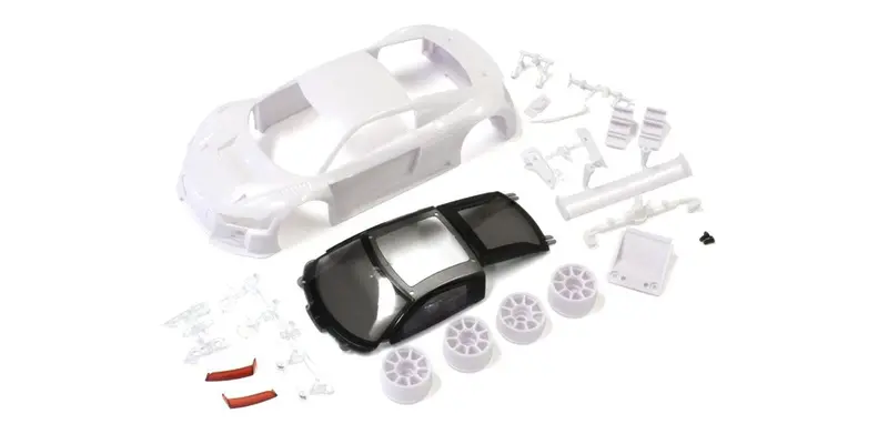 Kyosho Audi R8lms2015/16 White Body Set W Wheels Mzn189 1