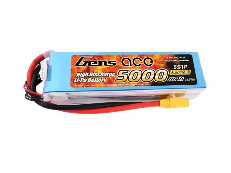 Li-Po 5S 18.5V 5000Mah 60C With Xt90 1