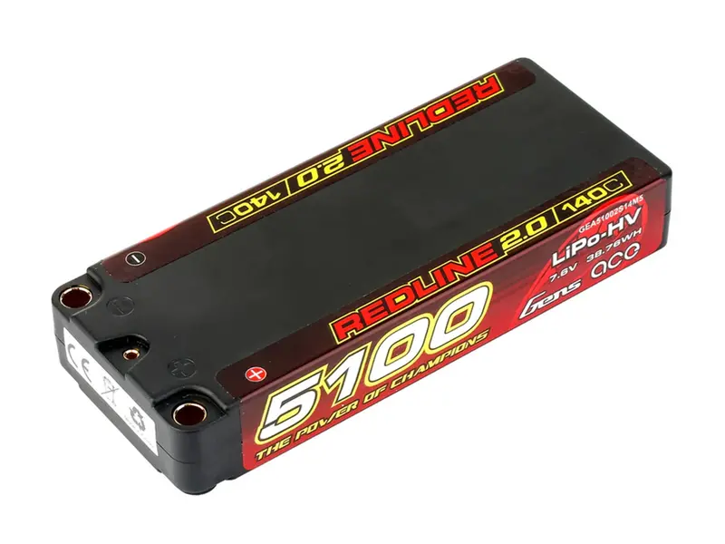 Li-Po Hv Car Hard Case 2S1p 7.6V 5100Mah 140C With 5Mm 1