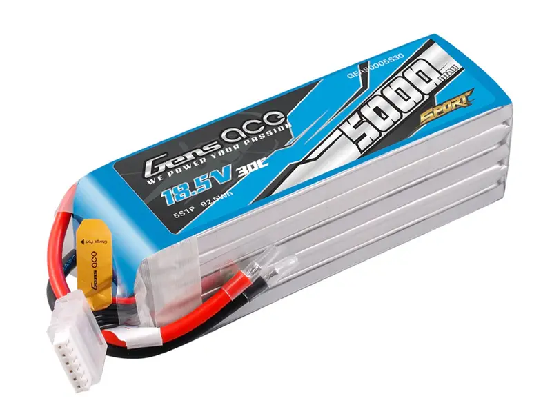 Li-Po Sport 5S 18.5V 5000Mah 30C With No Plug 1