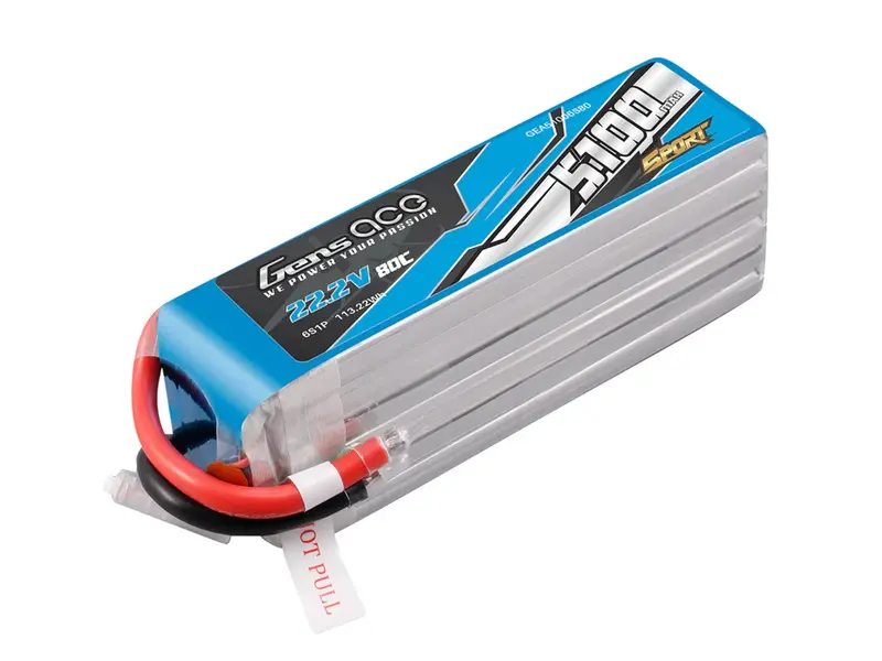 Li-Po Sport 6S 22.2V 5100Mah 80C With No Plug 1