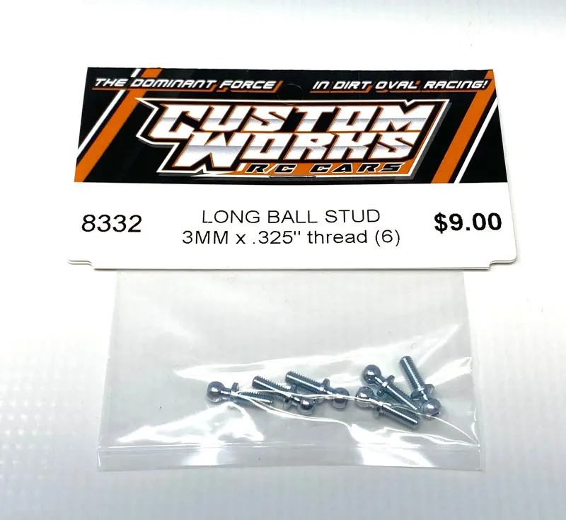 Long Ball Stud - 3Mm X 0.325" Thread (6), Cw-8332 1