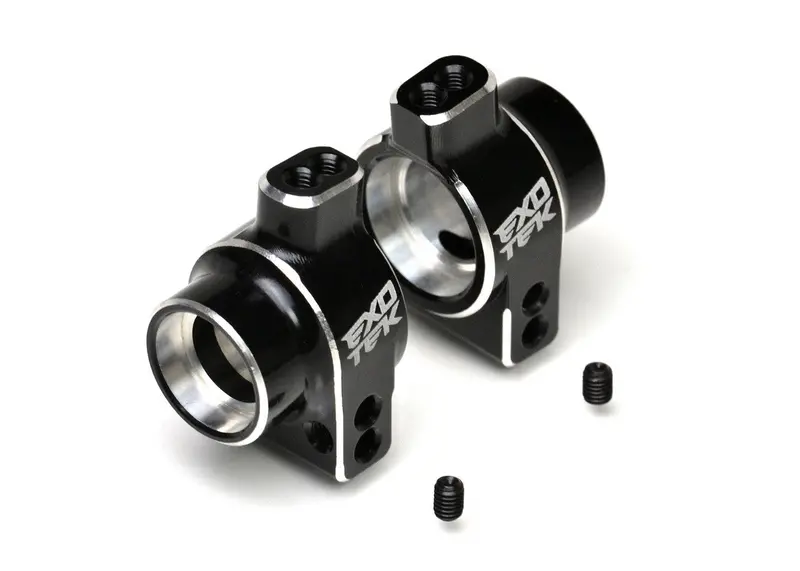 Losi 22S Sprint Rear Hd Hub Set, 1Pr 7075 Black W/ Silver, Exo2326 1